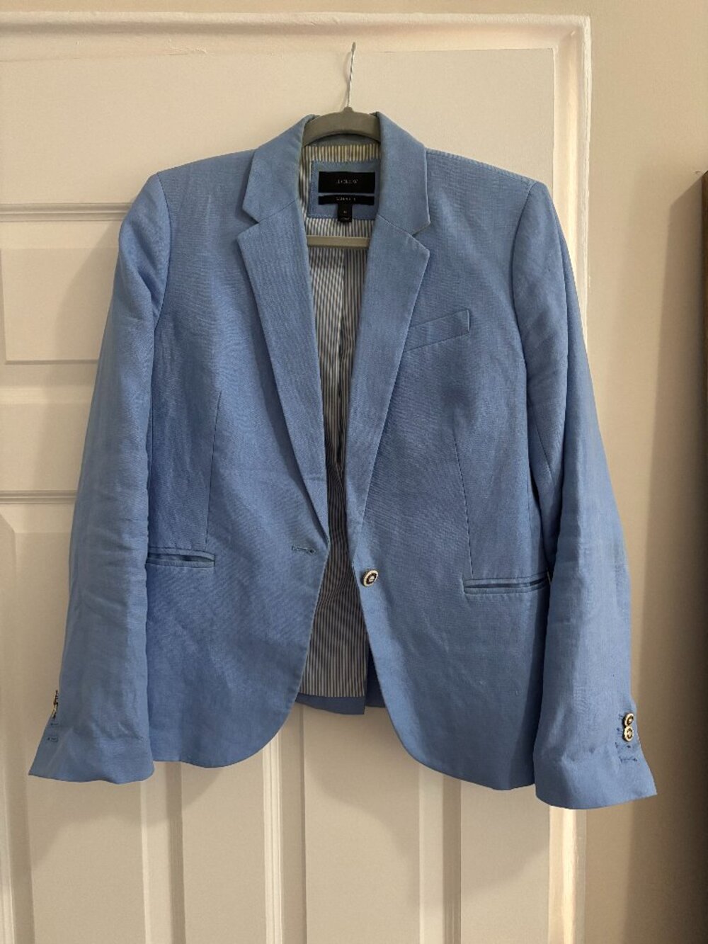 J. Crew Campbell Linen Blazer Size 10 in bright peri